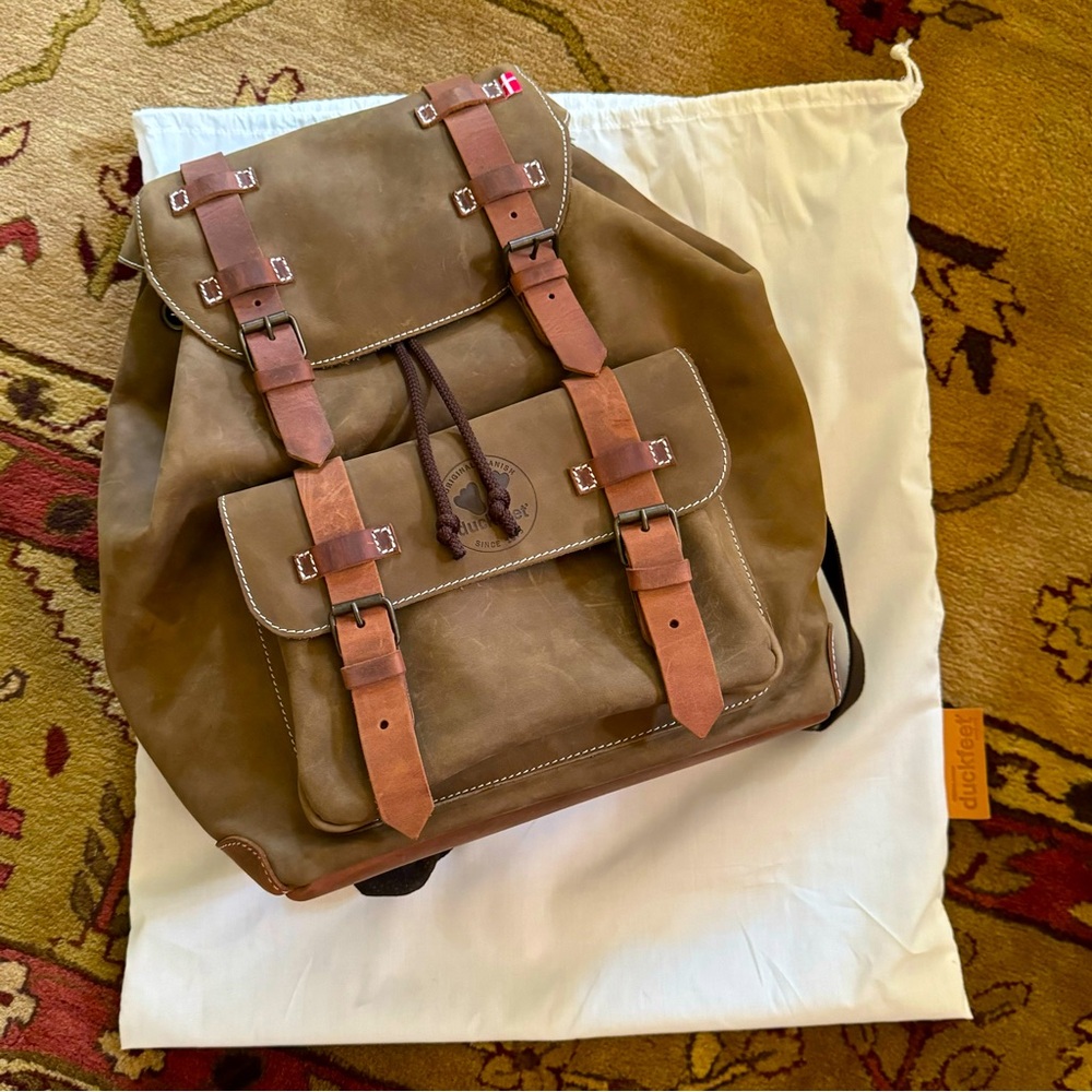 Duckfeet Thor Leather Backpack in Oliven - Like-New Condition - Stunning 🇩🇰